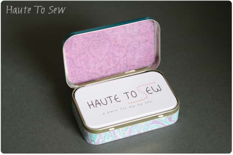 decorated altoid tin to hold business cards