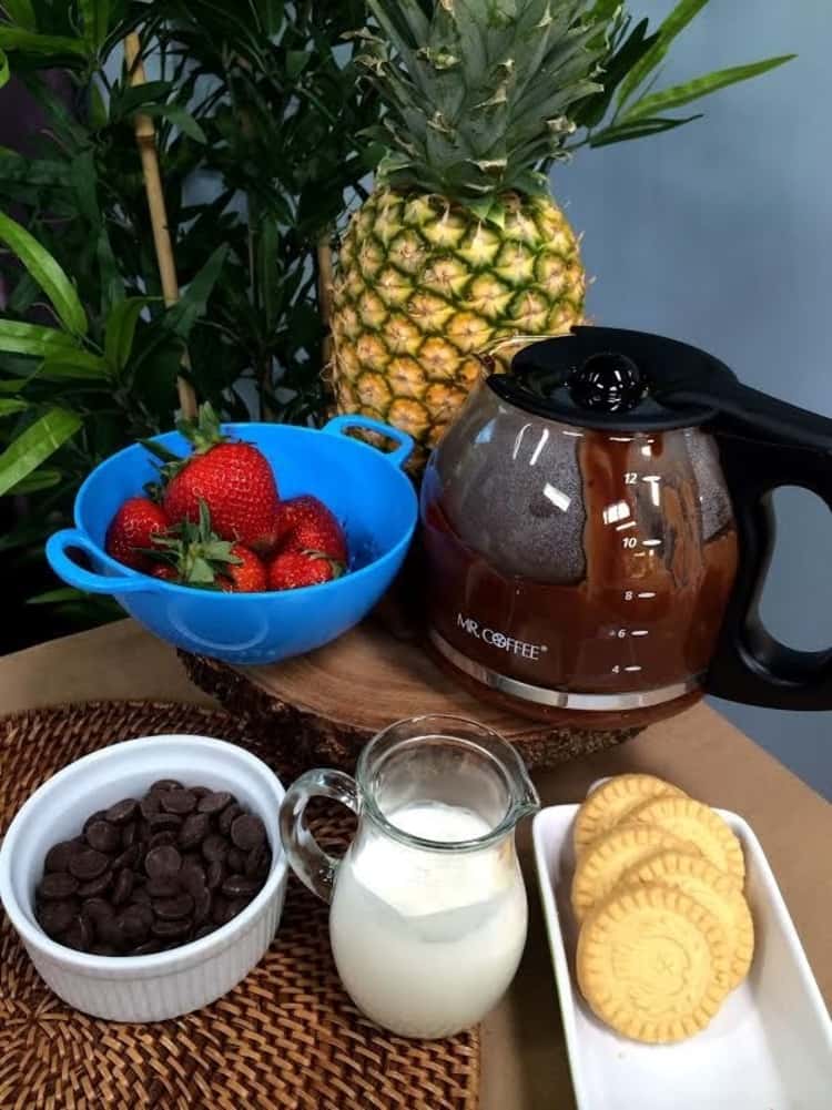 Chocolate fondue in coffee maker