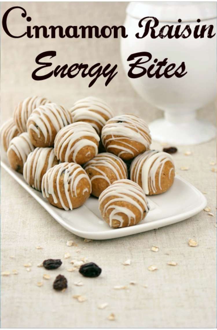 Easy to eat Cinnamon Raison Energy Bites to eat on the go with no mess