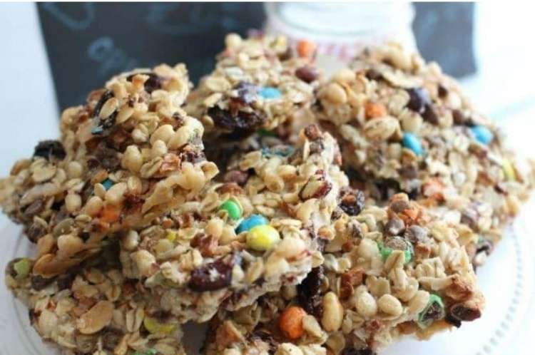 Plate of homemade granola bars