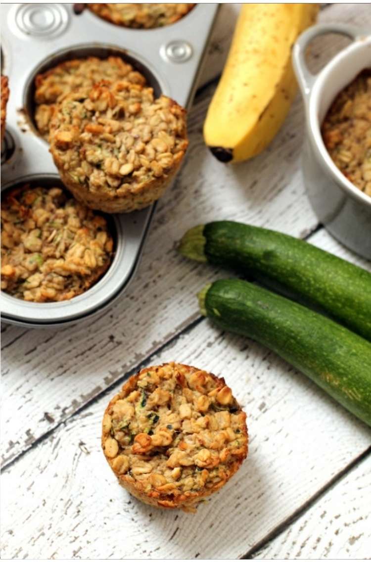 Healthy on the go breakfast banana zucchini oatmeal cups great for the car