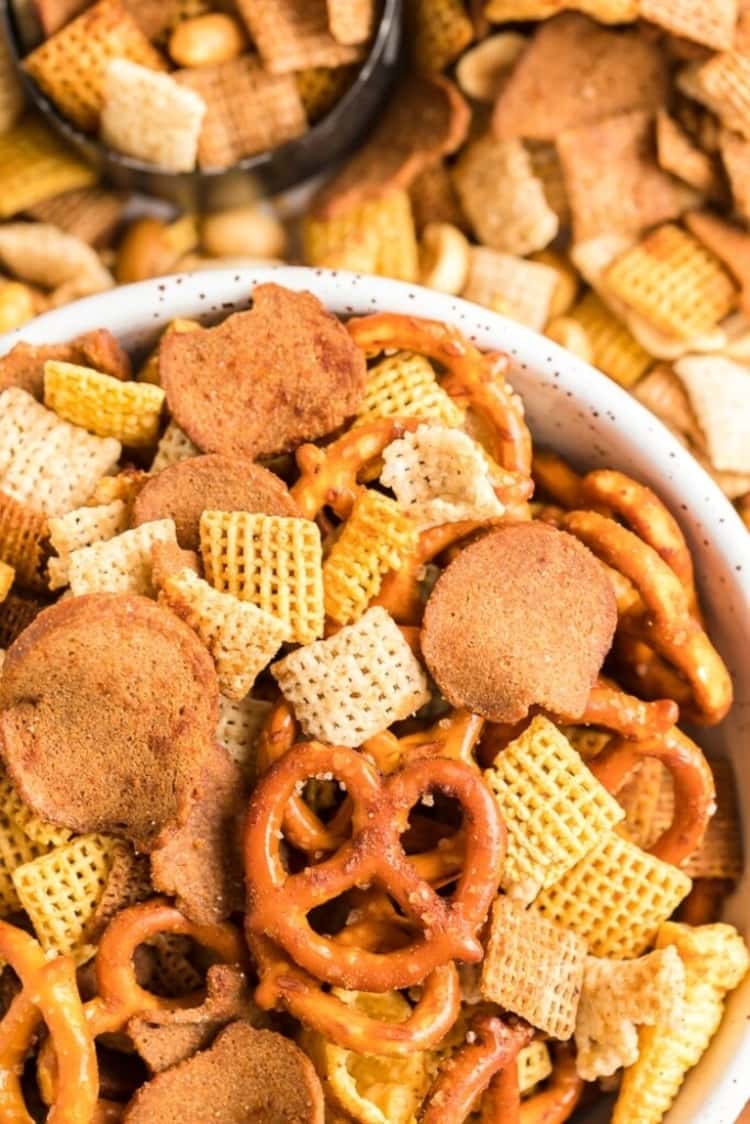 homemade chex mix- great for a road trip snack!