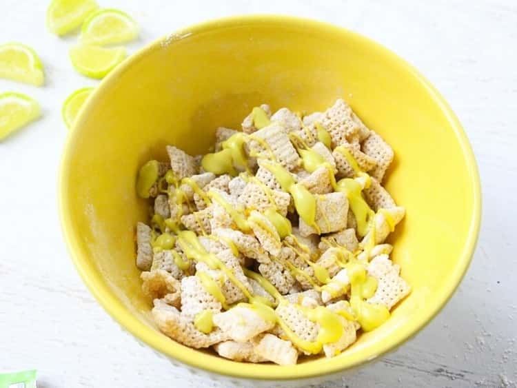 homemade lemon lime chex mix- great for a road trip snack!