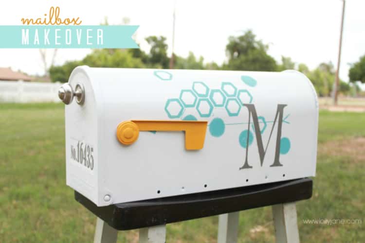 mailbox makeovers - White mailbox with hexagonal details