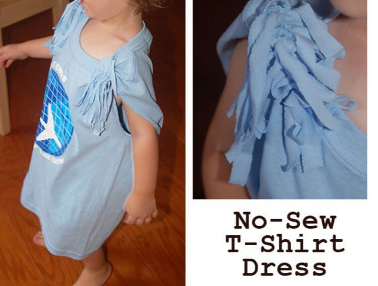 cute recycled t-shirt dress on a daughter