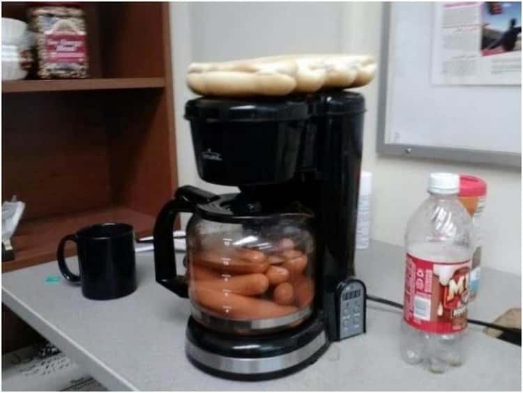 poach hotdogs in coffee maker