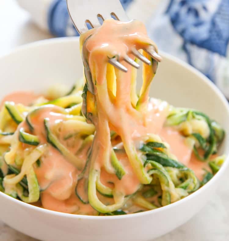 zucchini noodle in sauce