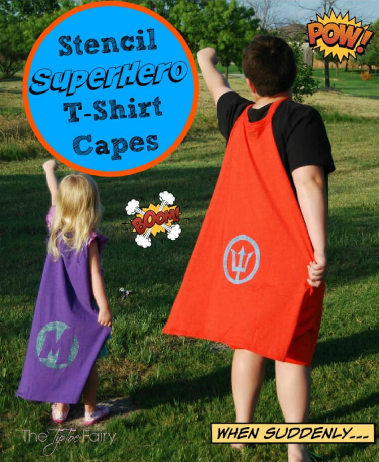 super hero cape made out of t-shirt