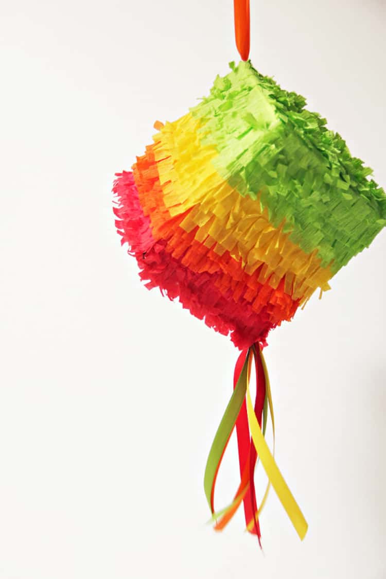 colorful pinata made from tissue box 