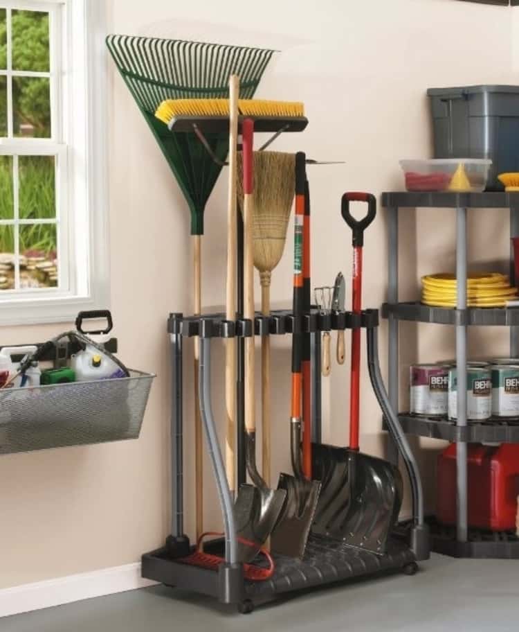 DIY Garage Pegboard Organizer For Brooms And Cleaning Supplies