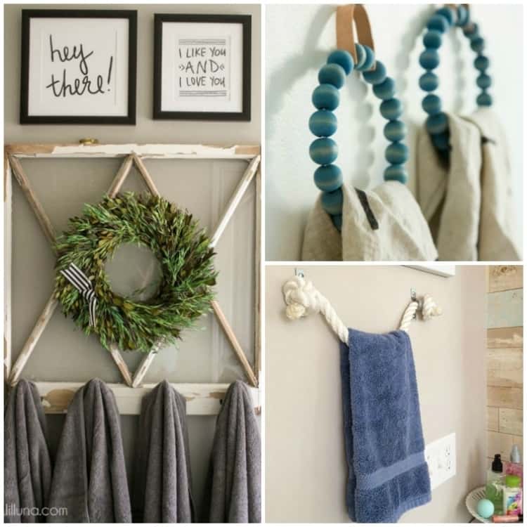 DIY Hanging Bathroom Towels - A Mom's Take