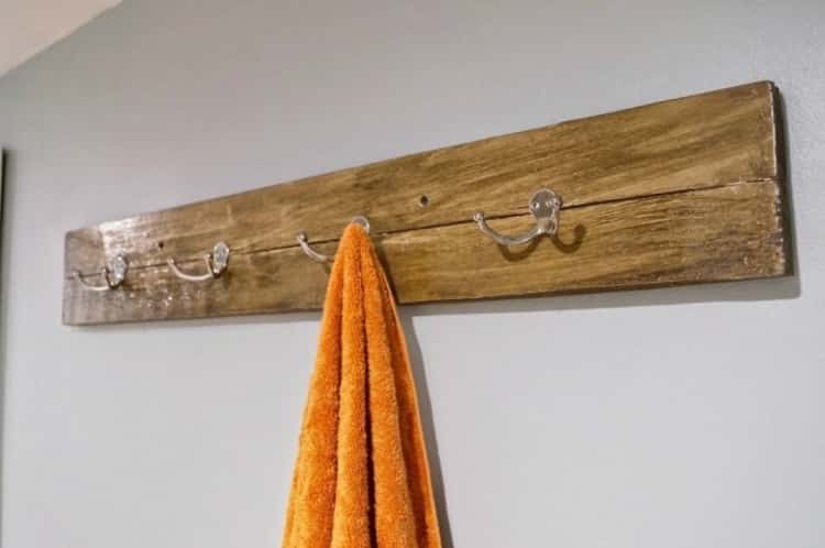 wooden towel bar