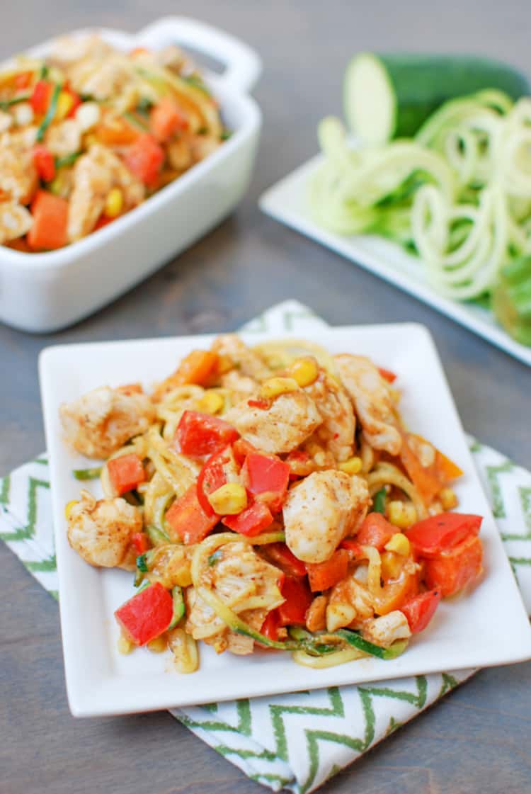 Zoodles with Spicy Almond Butter Sauce