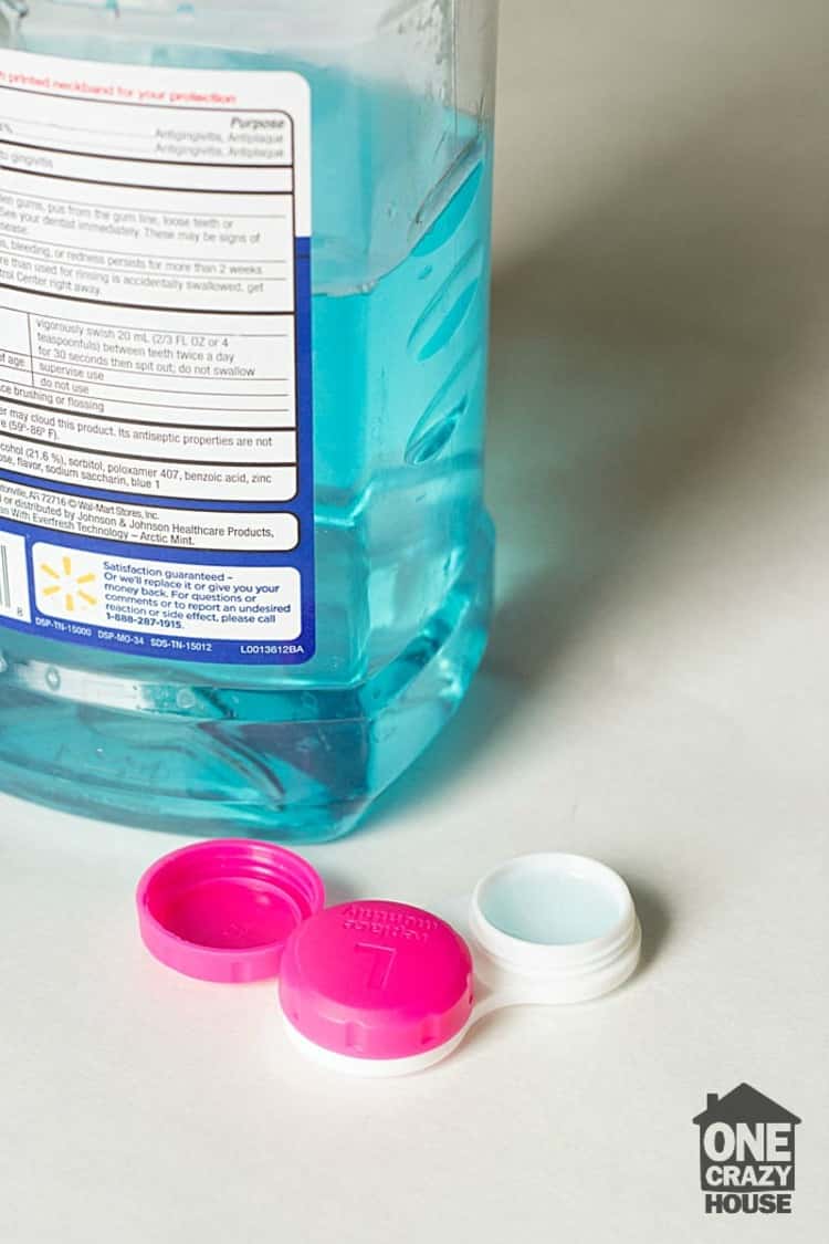 mouthwash and contact lens container