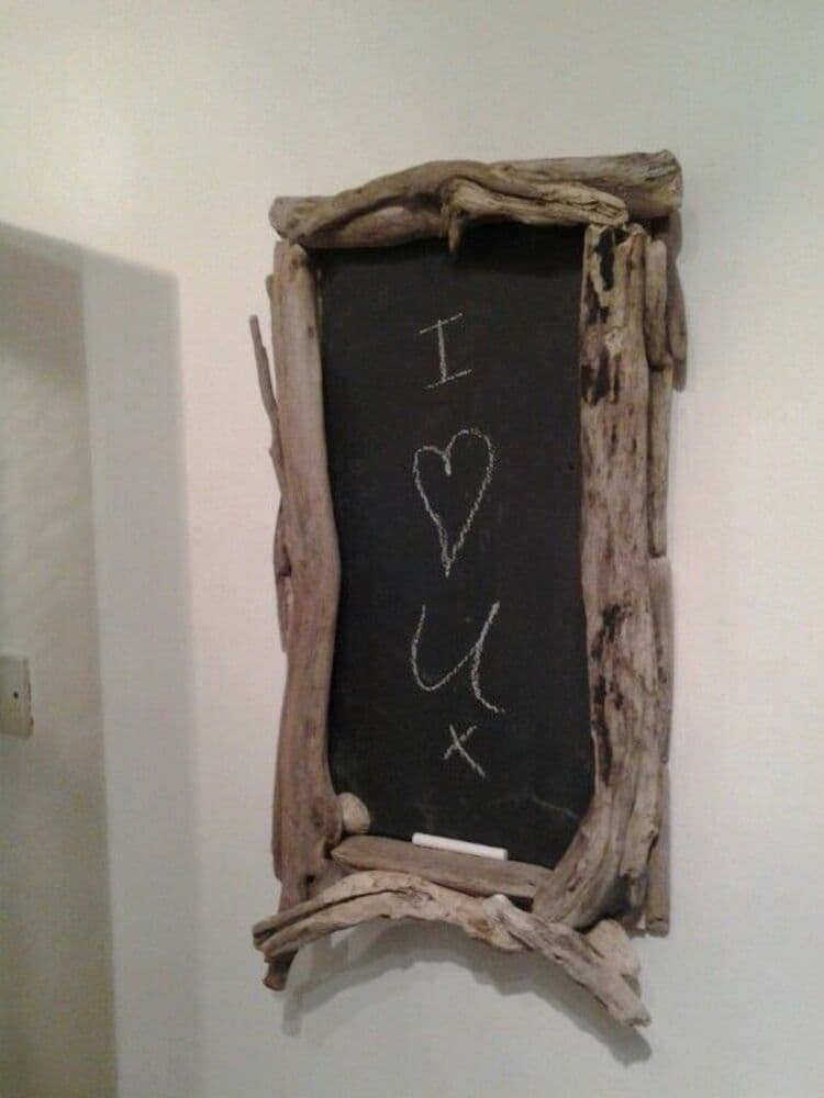 driftwood DIY blackboard