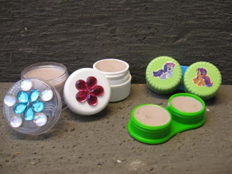 lip balm in contact lens cases