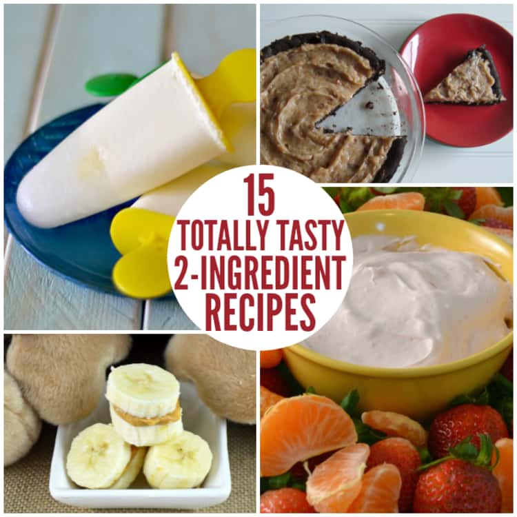 Totally tasty 2-ingredient recipes - peanut butter and banana slice sandwiches, key lime pie dip, creamy lime popsicles and Nutella brownies. 