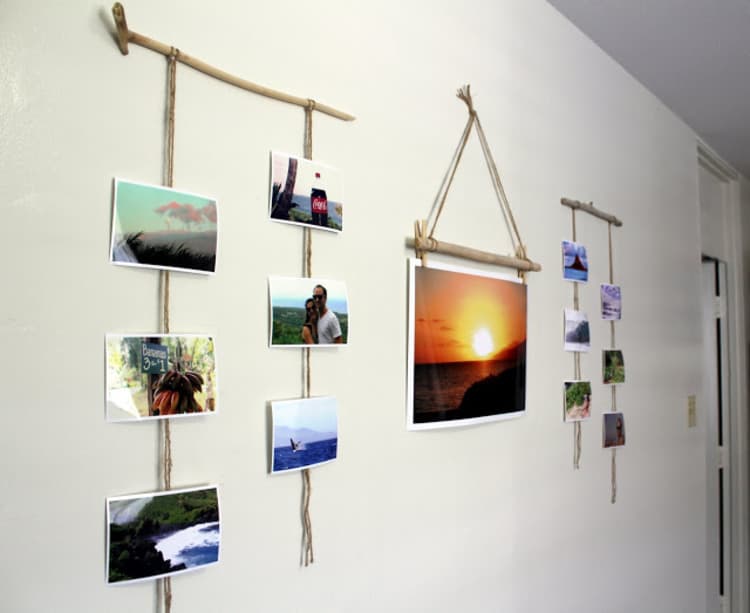 driftwood diy photo hangers