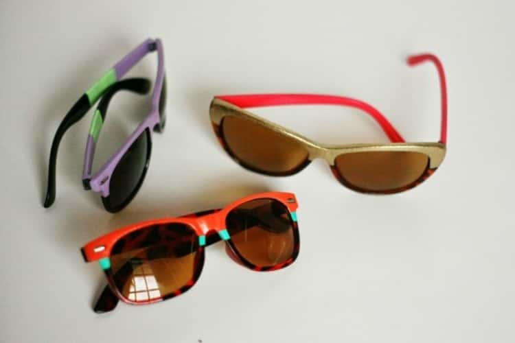 Make fun DIY sunglasses with nail polish