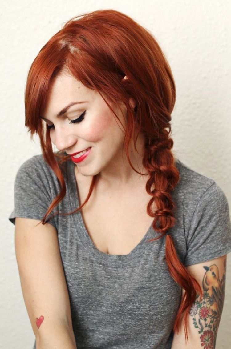 This red head will knock this mermaid knot braid look out at the beach this summer.