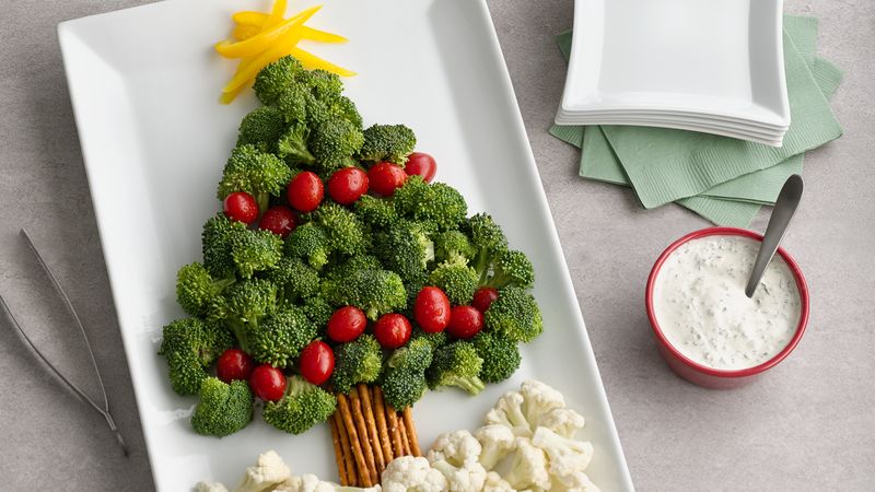 Chrismtas tree veggie platter - Betty Crocker