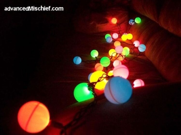 This dandy little deck idea helps you take ping pong balls and a string of holiday lights and transform them into a great way to light your deck at night. 
