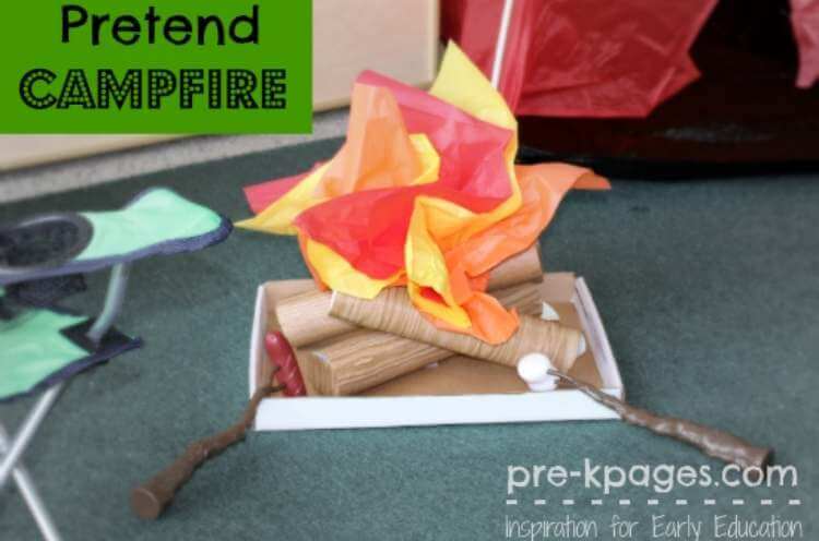 Fun uses for pool noodles- a playtime camp fire for make believe play made from pool noodles