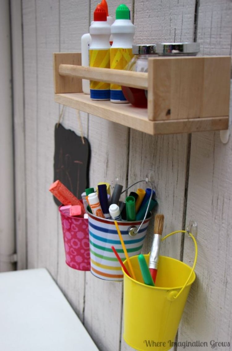 Spice rack that I turned into an art supplies storage. : r