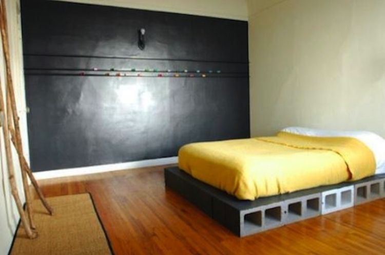 This is a great DIY cinder block bed frame idea, you can build it to fit any bed size. 