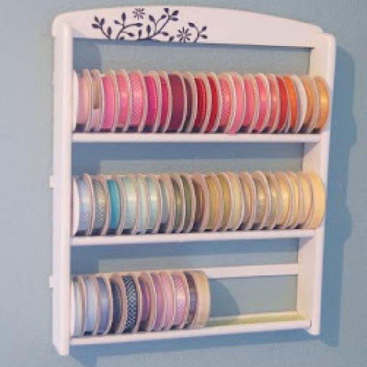 This colorful idea is a great way to store all your ribbon. 