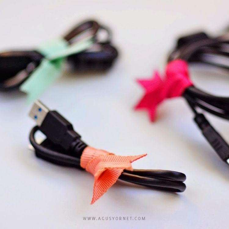 ribbon twist ties for storing cords