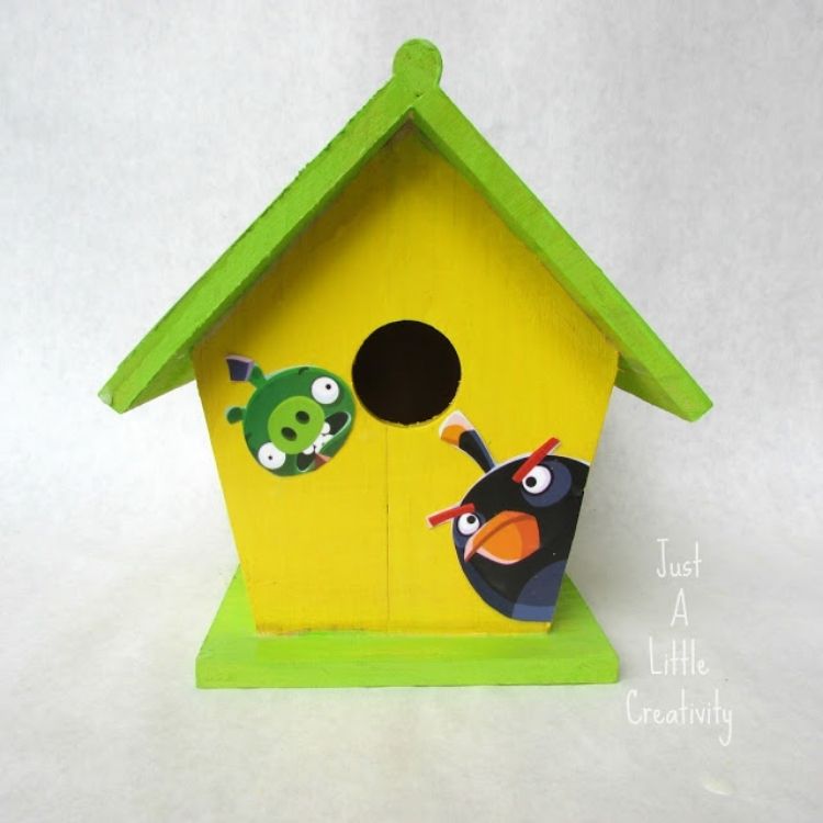 Angry Bird Painted Birdhouse