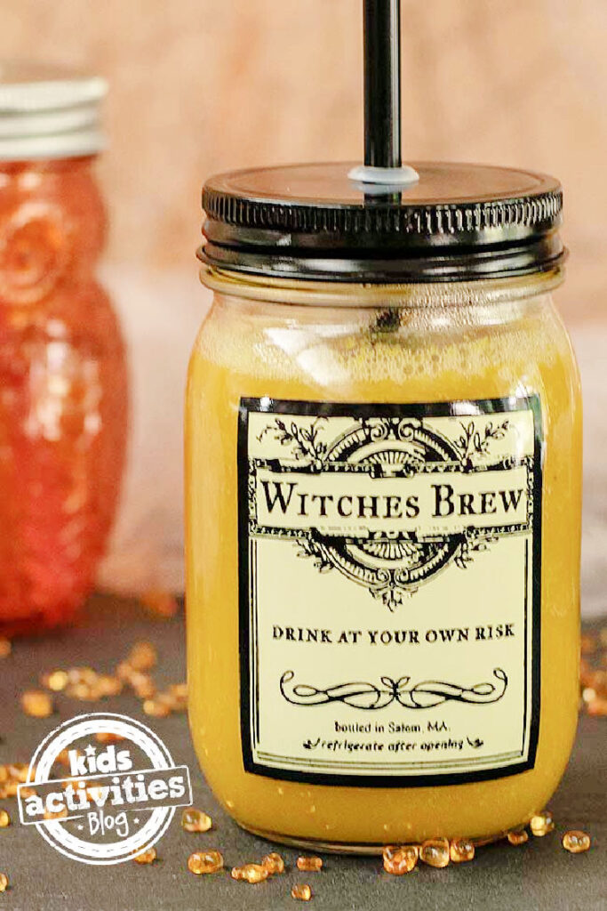 Harry Potter Pumpkin Juice Recipe from Kids Activities Blog - jar of pumpkin juice