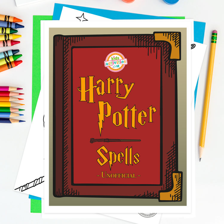 Harry Potter Spells Coloring Pages and Booklet from Kids Activities Blog - pdf shown
