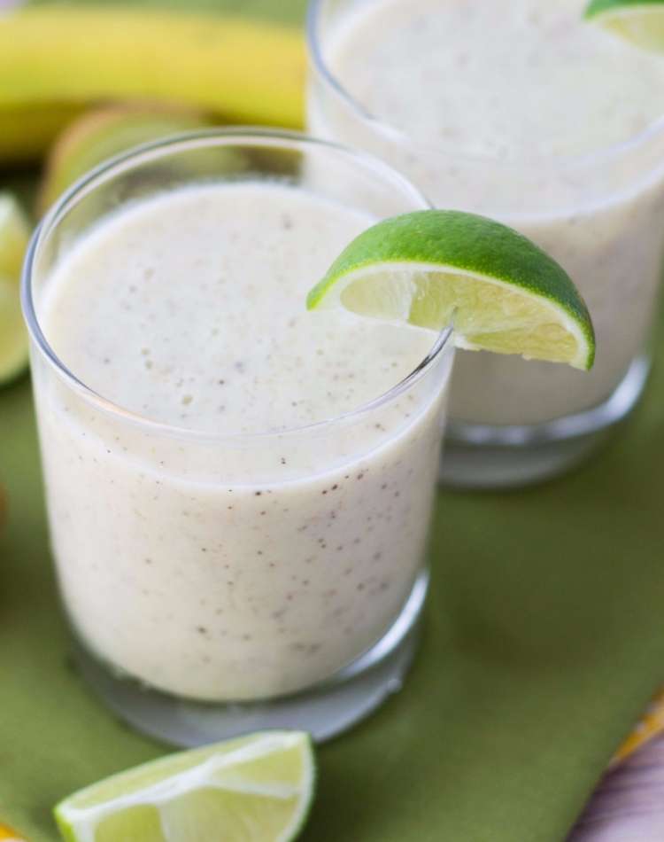 Kiwi Lime Banana Smoothie, healthy smoothie for kids, lime and banana smoothie