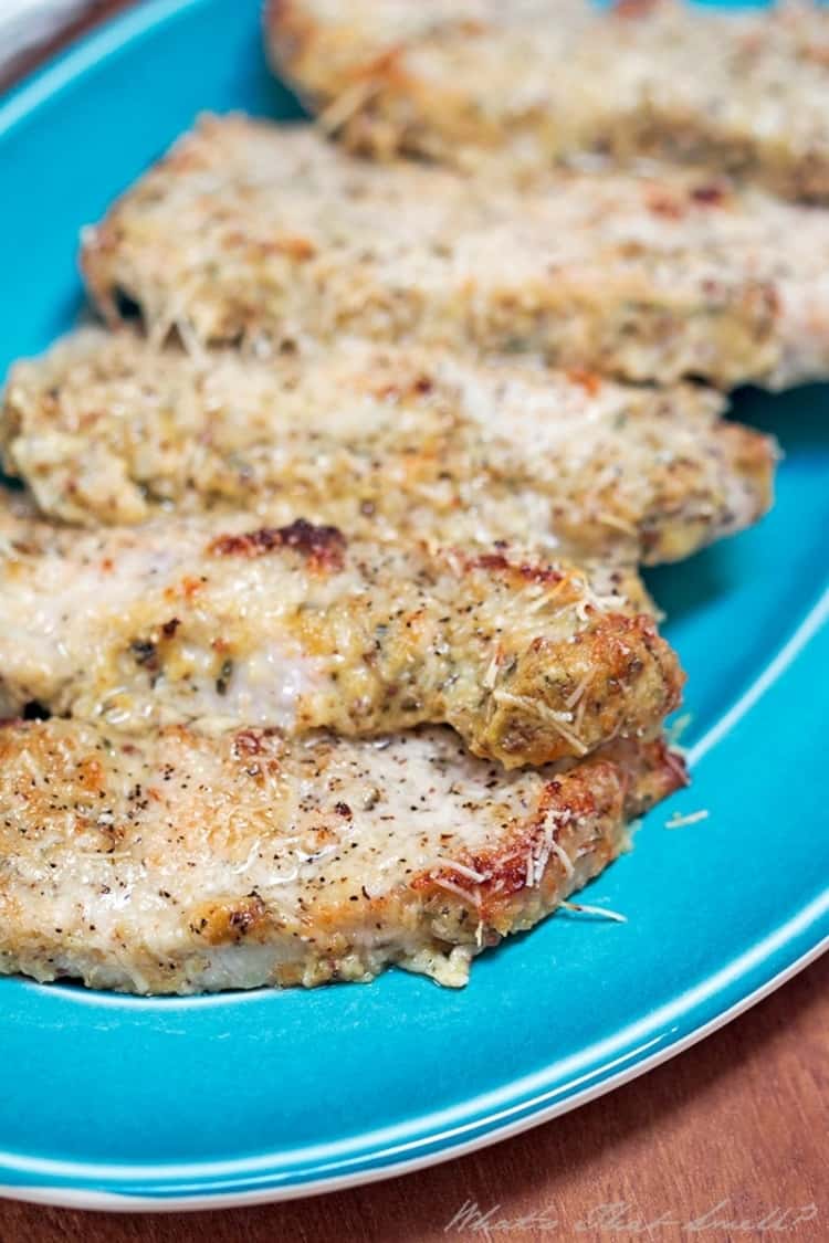 low carb parmesan dijon pork chops