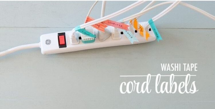 Use colorful washi tape to make cord labels