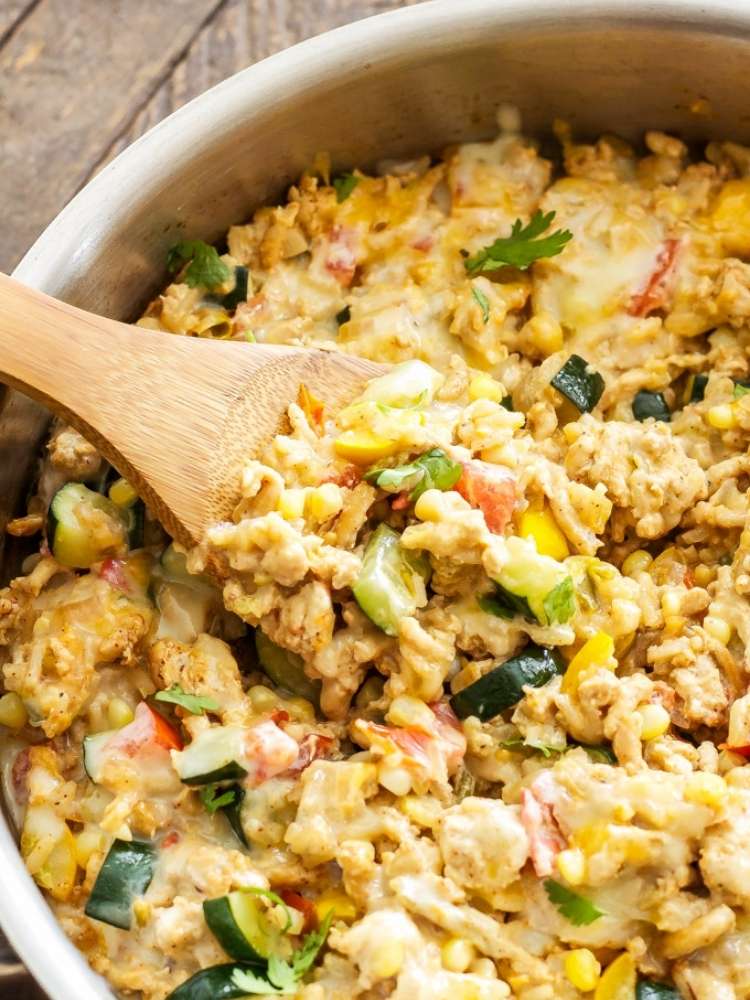 OneCrazyHouse ground turkey recipes pot of chicken and ground turkey skillet with a spoon 