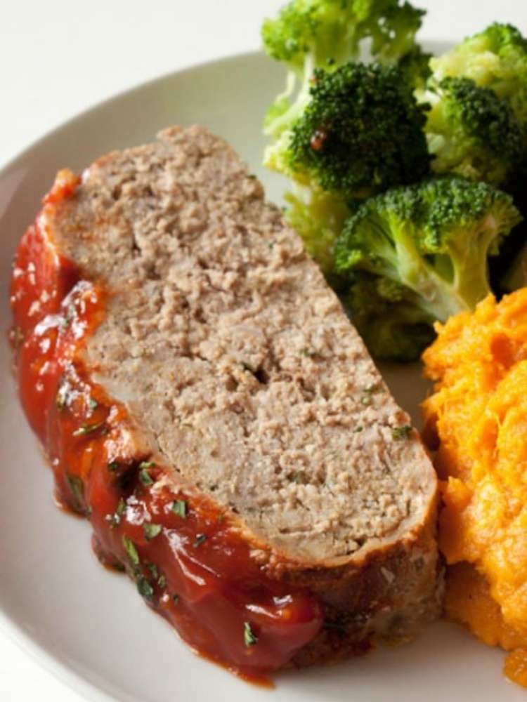 OneCrazyHouse ground turkey recipes ground turkey meatlof with brocoli and mac and cheese on a plate