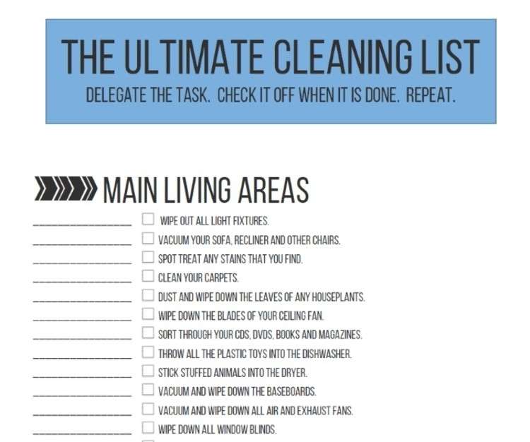 OneCrazyHouse things to throw away screenshot of the Ultimate Cleaning Checklist
