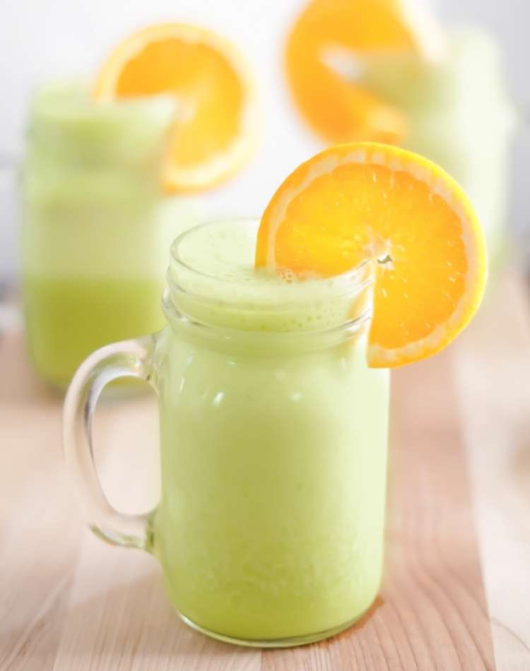 Orange Pineapple Green Smoothie, healthy smoothie for kids