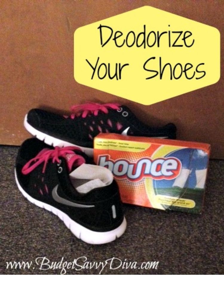 deodorize your shoes with a fabric softener sheet