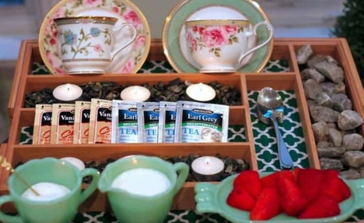 Silverware Tray as Tea Tray