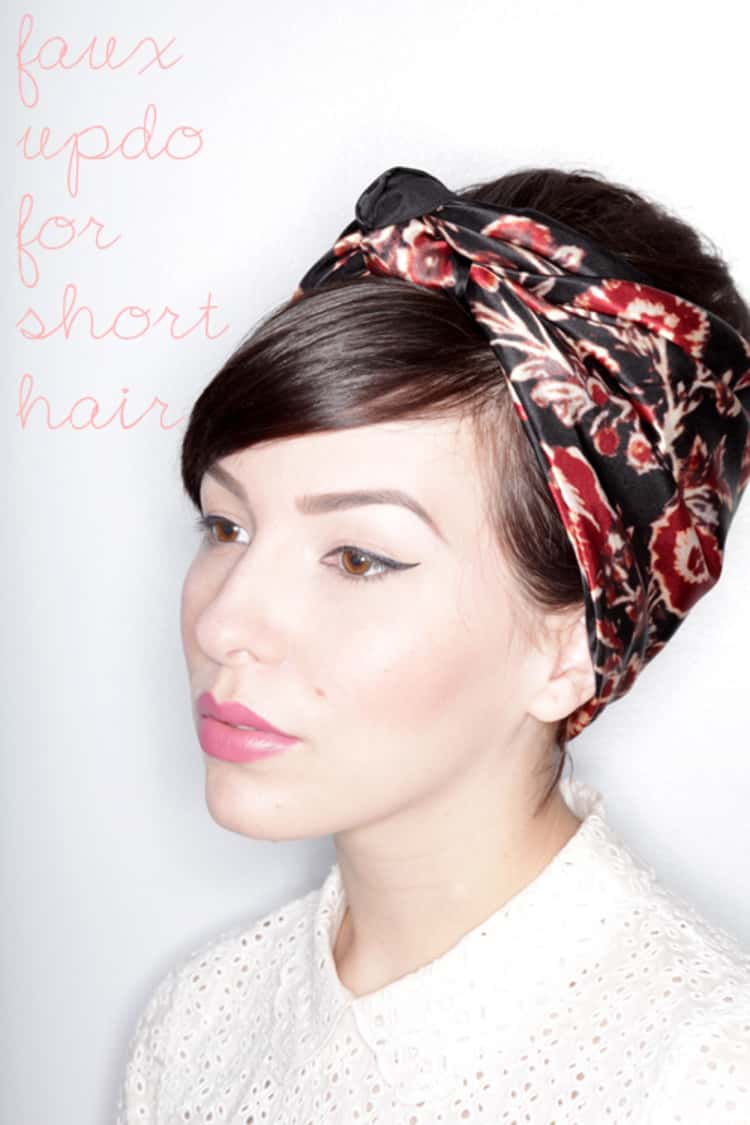 FAUX UPDO TUTORIAL FOR SHORT HAIR