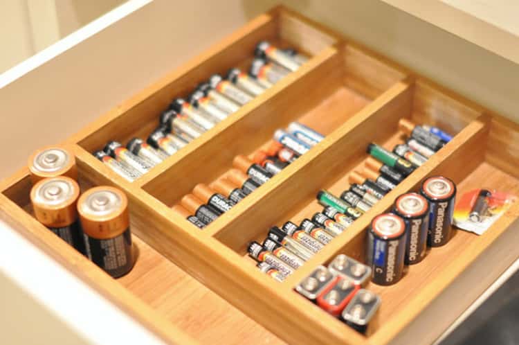 Silverware Tray Idea For Battery Organization