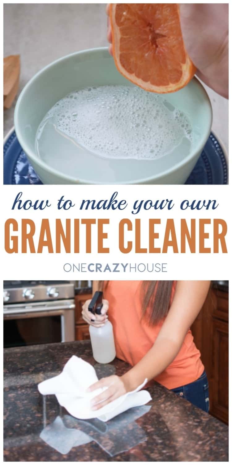 How to make your own granite cleaner with home supplies like water and grapefruit juice