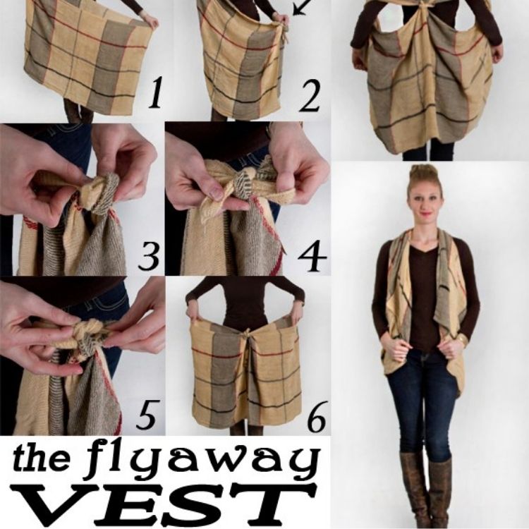 How To Wear A Circle Scarf (wear, circle, scarf, Stylish Ways Wear Scarf, Scarf flyaway vest version) tutorial on how to tie a fly away vest