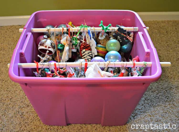 Hang ornaments inside a DIY box