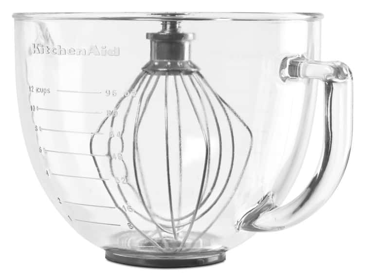 Amazing Kitchen Aid mixer attachment - glass bowl with measurement markings 