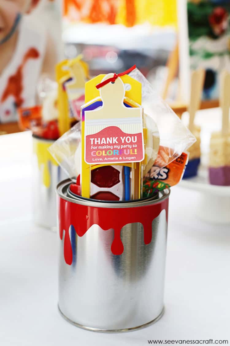 Paint Bucket Favor Containers - 6 Pc.